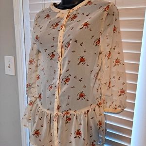 Sheer floral Blouse. NEW LIKE CONDITION